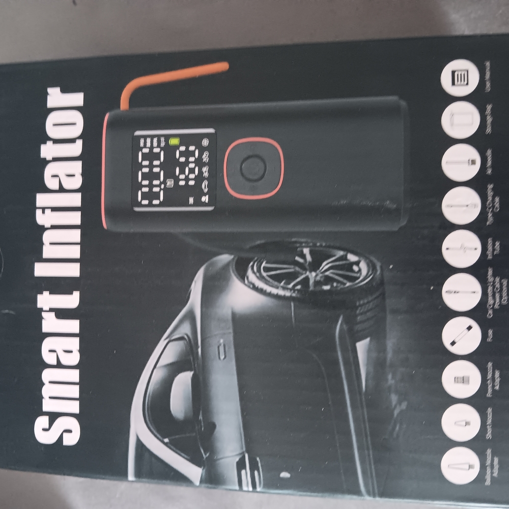 Smart Inflator Portable Air Compressor - Black and Orange